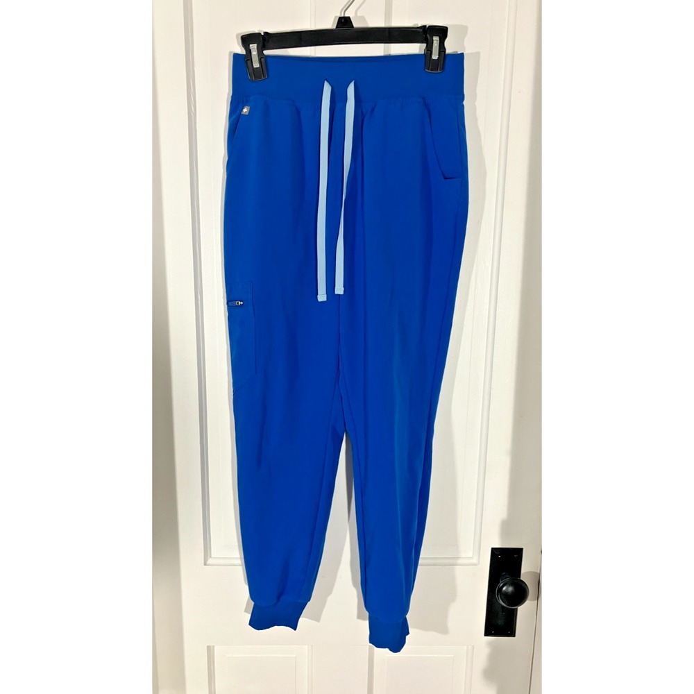 FIGS Zamora Jogger Scrub Pants Womens Small Petite S/P Royal Blue Medical Cargo